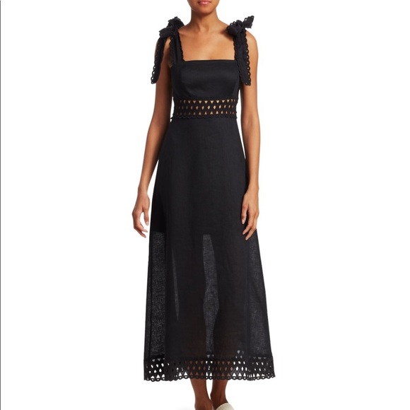 zimmermann black linen dress